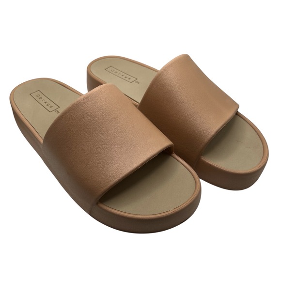 Corky's Shoes - Corky's Womens Slides Platform Sandals Shoes Tan Brown Casual‎ Comfort Size 9